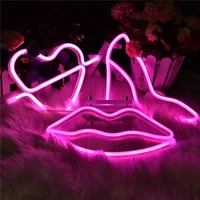 led neon lights love lips neon night light sign for home bedroom party bar wedding decoration christmas gift neon lamp