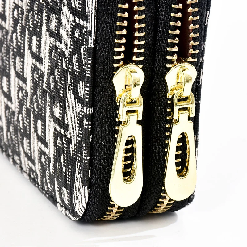 Wallet women's long 2021 new mobile phone bag women's fashion frosted large capacity women's double zipper handbag