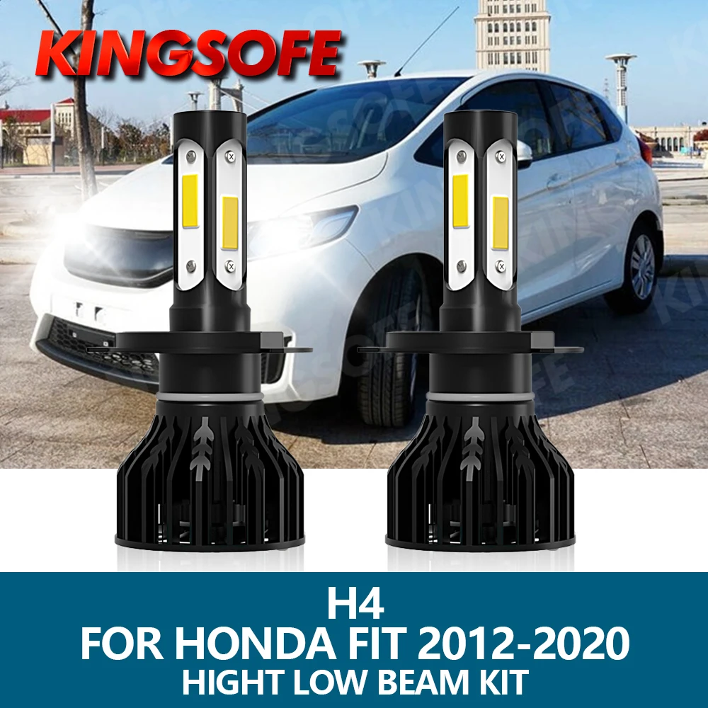 

2Pcs LED Headlight H4 Car Light 6000K White 10000LM 100W 4 Sides COB Chip Hight Low Beam Bulbs Kit For Honda Fit 2012-2020