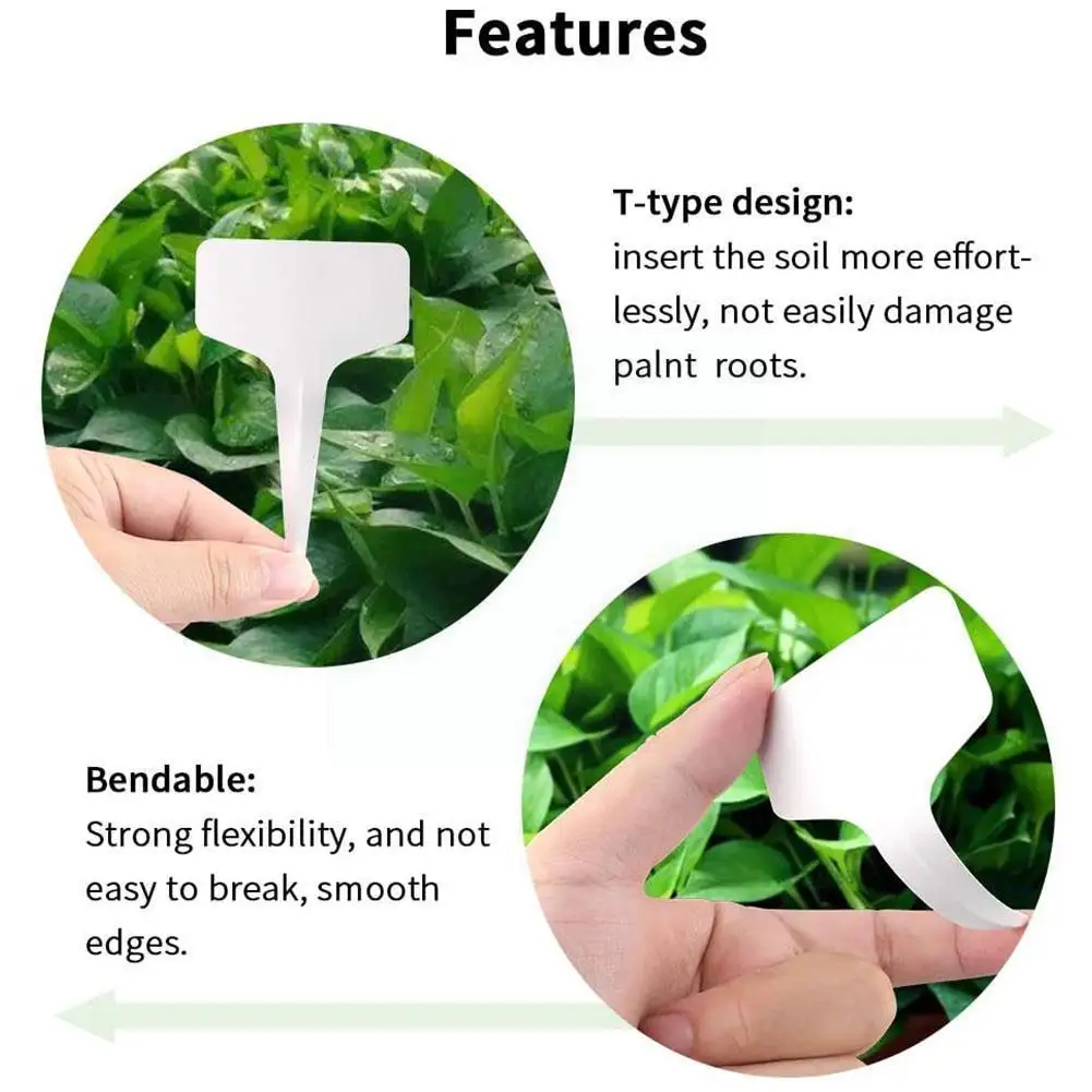 

Garden Nursery Labels T-shape Colorful Plastic Plant Marker Waterproof Tags Plaques Varietie Flower Plant Tagging 50ps Sign K5e5