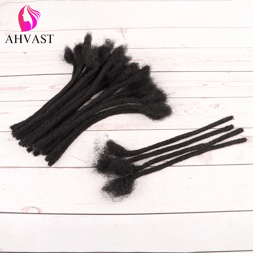 AHVAST-extensiones de pelo Afro, pelo humano 100% hecho a mano de 60 hebras, 0,4 cm, 0,6 cm, 0,8 cm, venta al por mayor