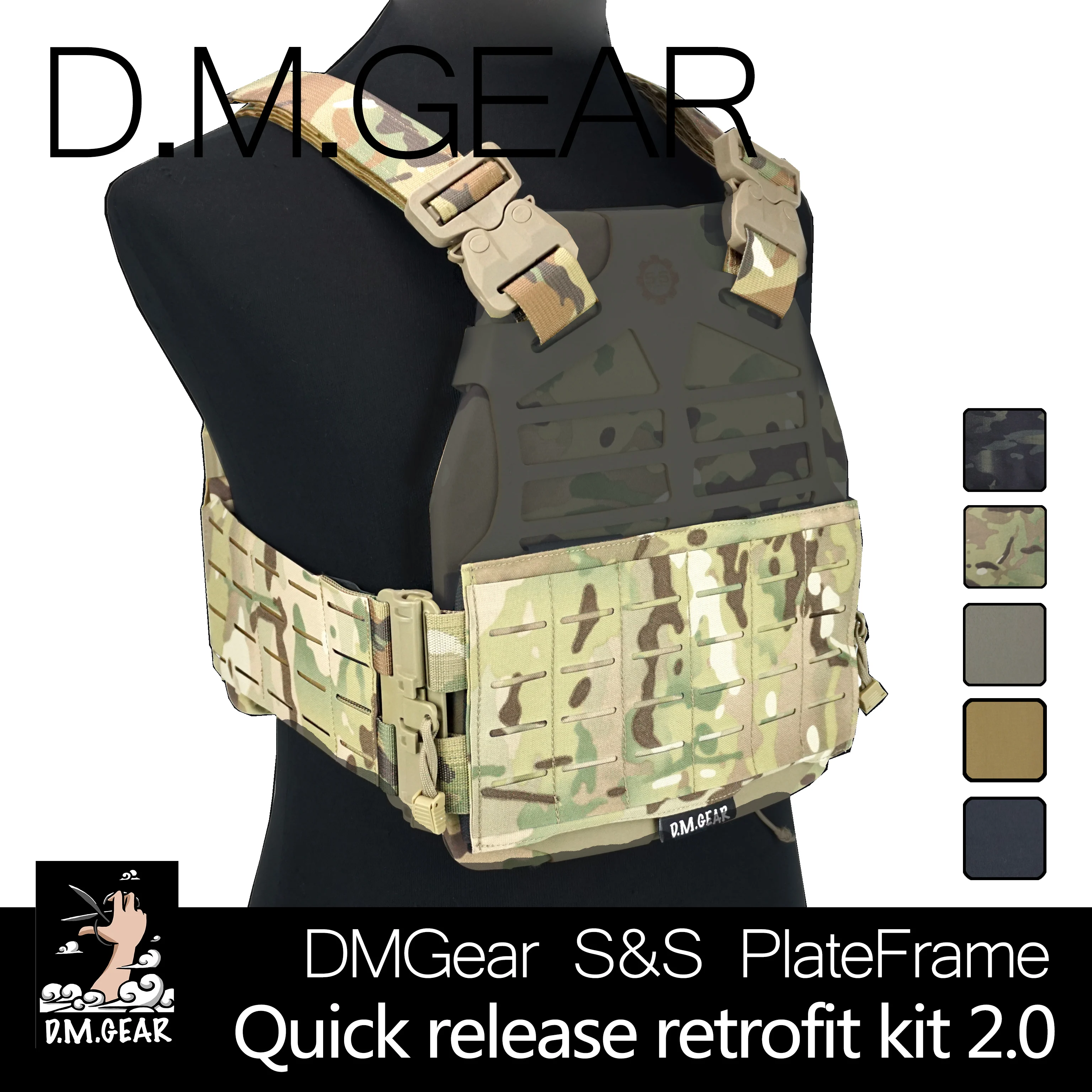 

DMGear S&S PlateFrame Quick Release Retrofit Kit 2.0 TMC Emerson Universal Frame Vest Hunting War Game Men and Women