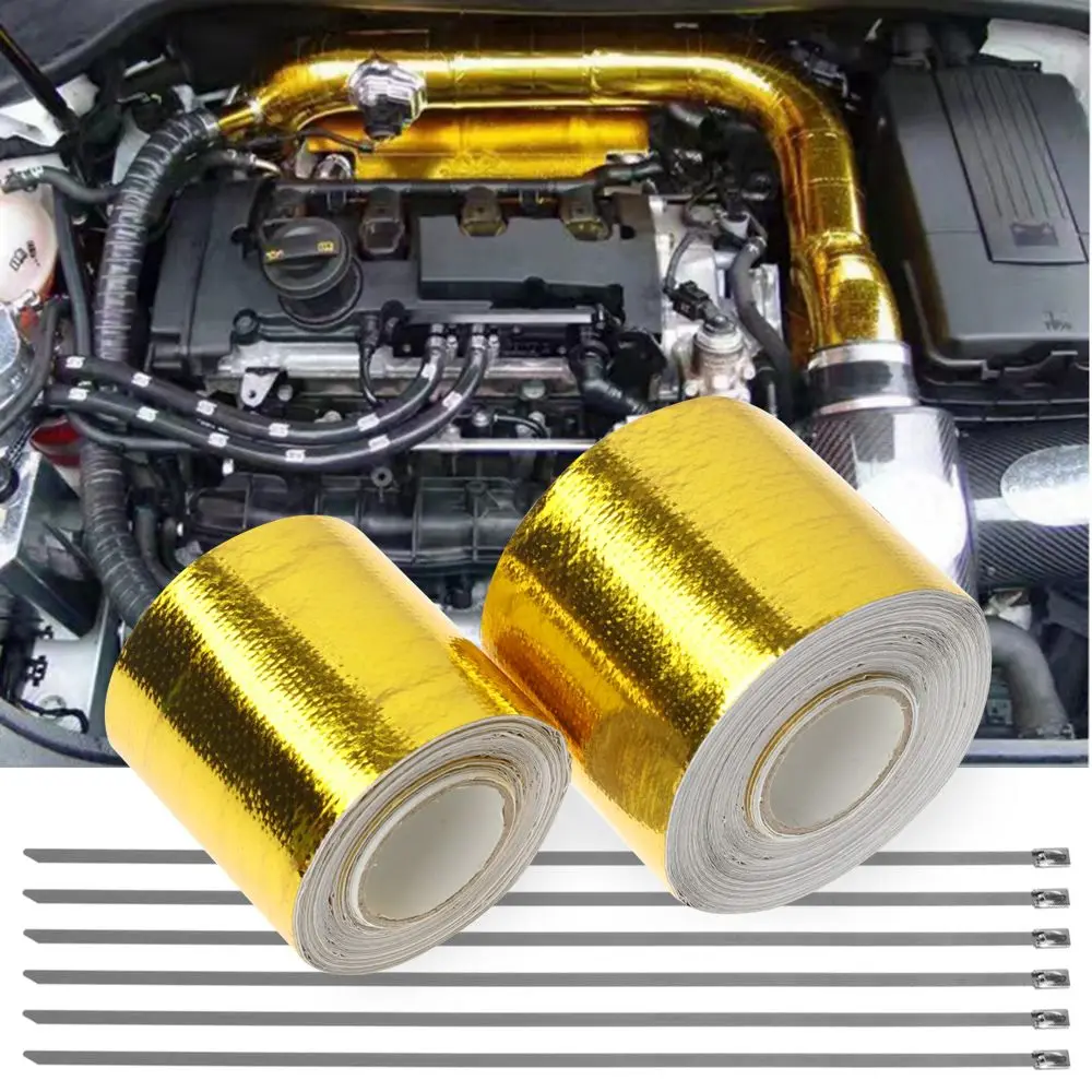 

Temperature Air Intake Auto Exhaust Pipe Aluminum Foil Insulation Tape Car Modification Accessories Heat Shield Wrap