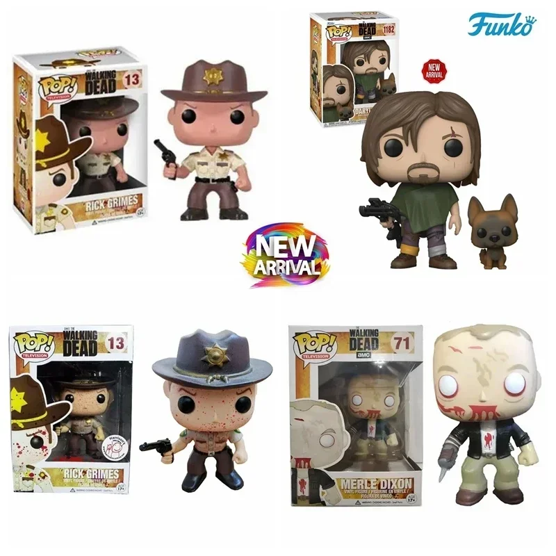 Фото Funko Pop The Walking Dead Amc Rick Grimes 13 #   Дрил Диксон с собакой 1182г. #   Шины DIXON 71 #   Виниловая фигурка Коллекция моделей игрушек №2