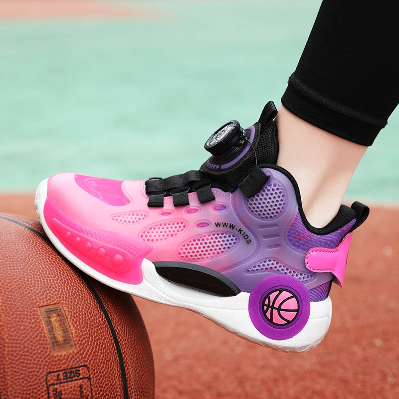 Fashion Kids Sneakers High Qulity Children Basketball Shoes for Boys Lightweight Outdoor Running Shoes Comforthable Girls Shoes