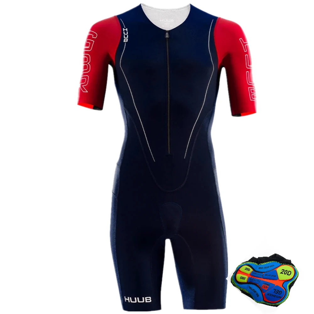 

HUUB Triathlon Suit Summer Men Racing Jumpsuit Short Sleeve Cycling Tights Bicycle Skinsuit Mono Ciclismo Hombre ropa Macaquinho