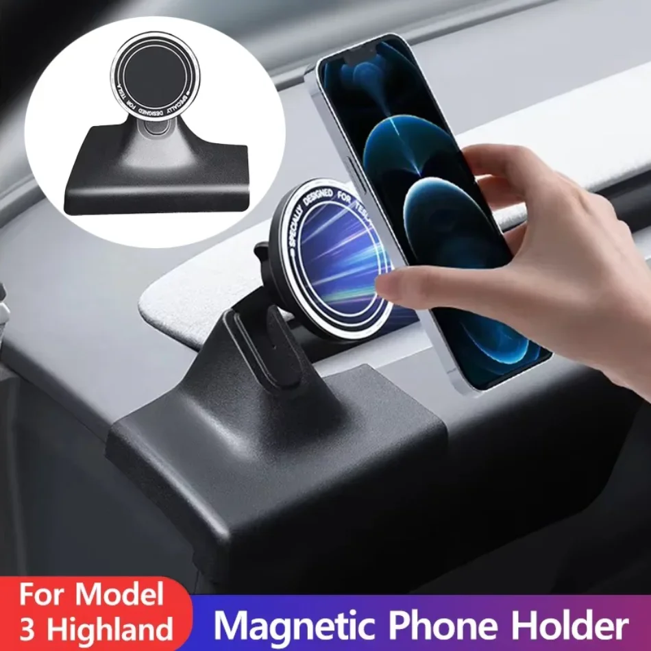 Автомобильный держатель телефона регулируемый магнитный для Tesla Model 3 Highland 2024 2025