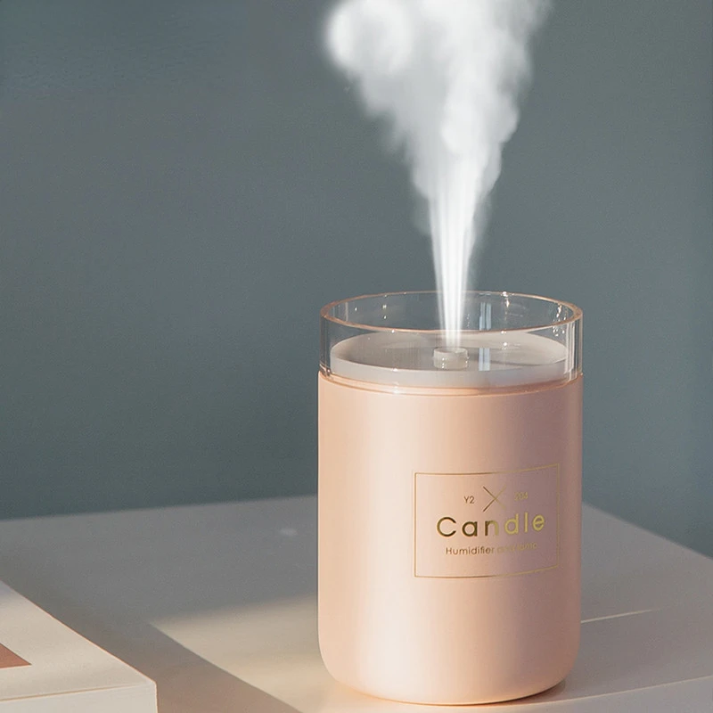 

Ultrasonic Air Humidifier Candle Romantic Soft Light USB Essential Oil Diffuser Car Purifier Aroma Anion Mist Maker