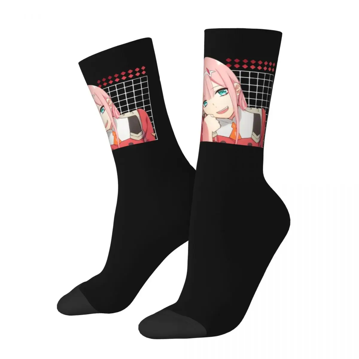 

Зимние Теплые Ретро носки для женщин и мужчин Zero Two Darling In The Franxx, дышащие короткие носки Waifu Anime Girl Otaku