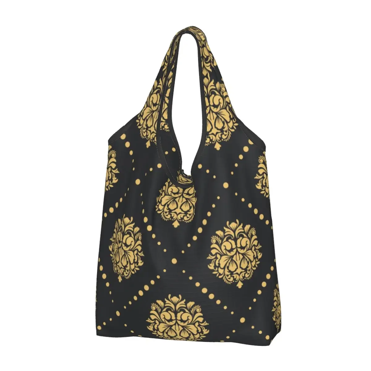 

Custom Victorian Baroque Pattern Shopping Bag Women Portable Large Capacity Groceries European Floral Tote Shopper Bags