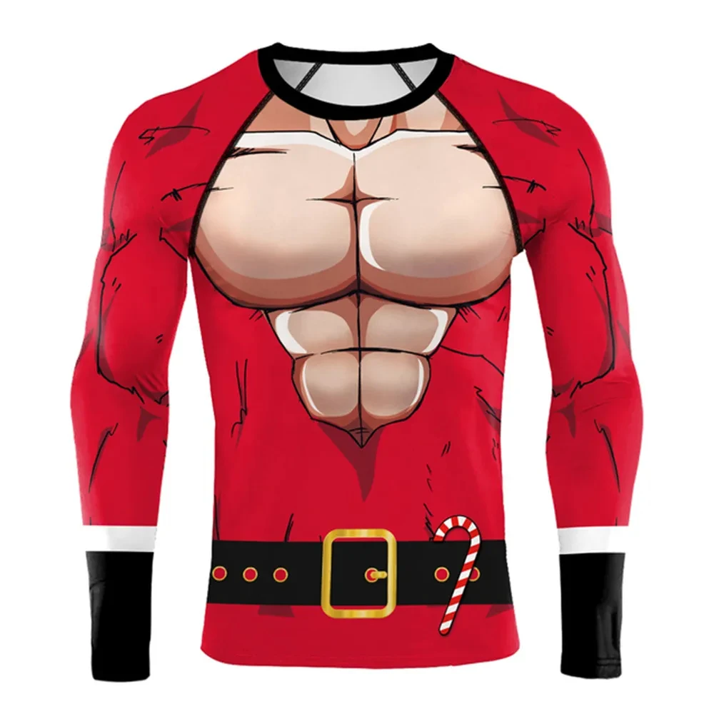 

Men's Long Sleeve T-shirt Outdoor Run Fitness Tracksuits Fashion Trend Cotton Christmas Tops Autumn Casual O-neck Sports T Shirt