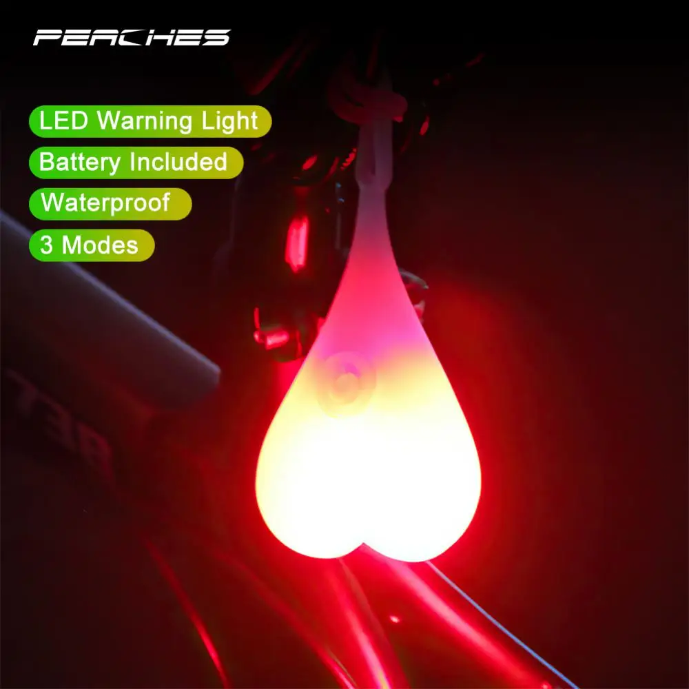 

Silicone Heart Shape Bike Light LED Light Safe Lamp Waterproof Night Warning Light Bicycle Rear Lights Cycling Accessories