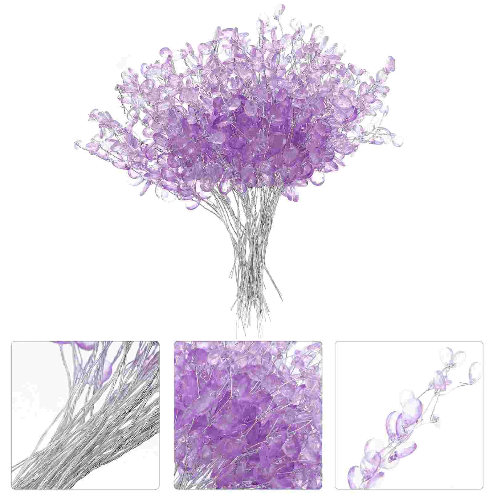 

50 Pcs Bride Bouquets Wedding DIY Accessories Bead Drop Flower Acrylic Crystal Flowers Wedding Party Decor