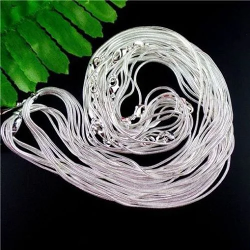 5 шт. серебряная змеиная цепочка 16-30 дюймов