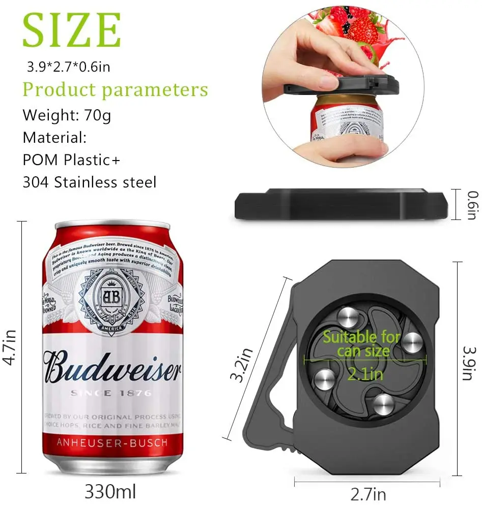 Консервный нож ручной безопасный консервный простой в применении из нержавеющей