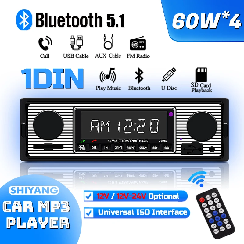 Автомагнитола SHIYANG 1din с MP3-плеером и поддержкой Bluetooth 5513