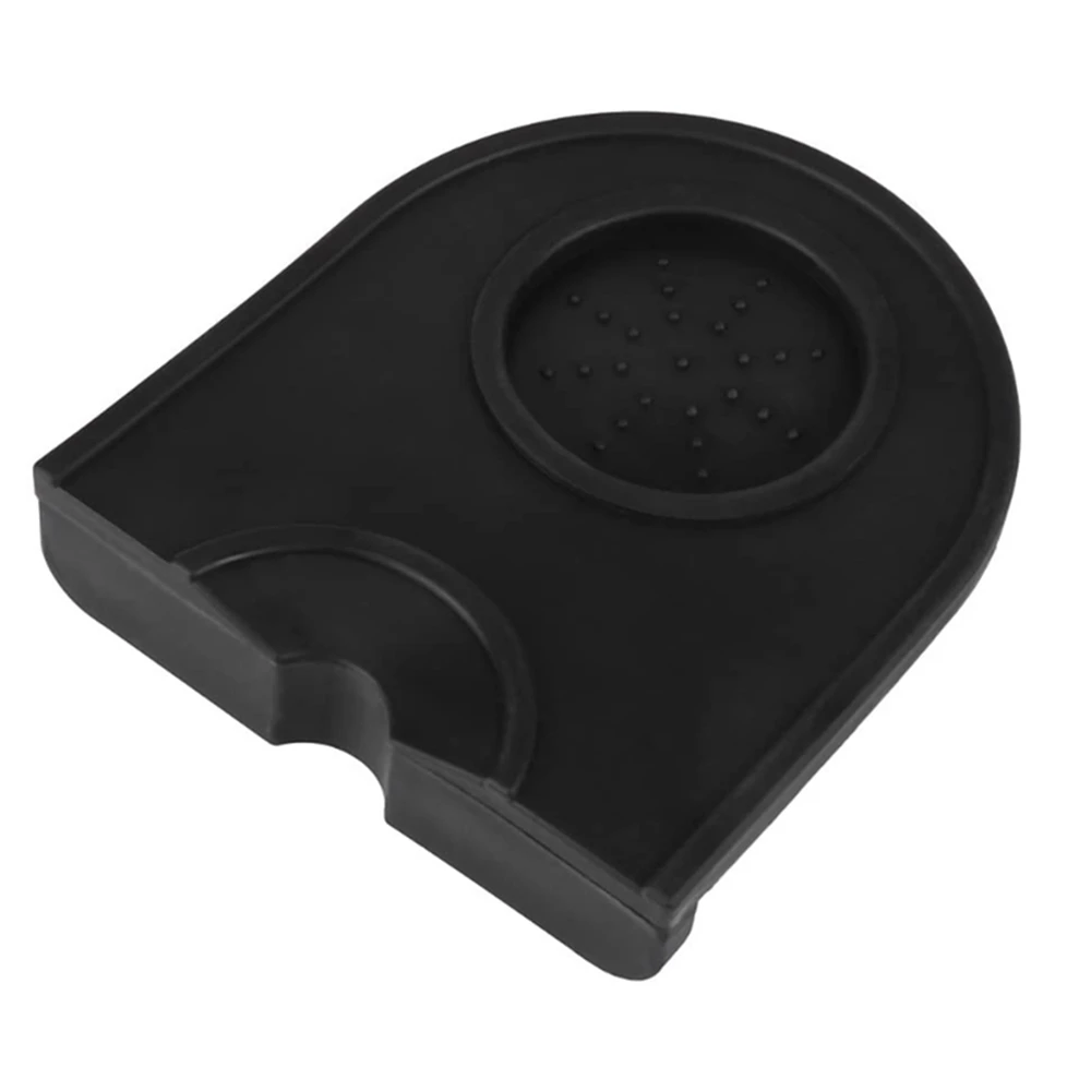 

Silicone Coffee Tamp Mat Coffee Tampering Corner Mat Pad Tool Anti-Skid Espresso Silicone Mat (Black)