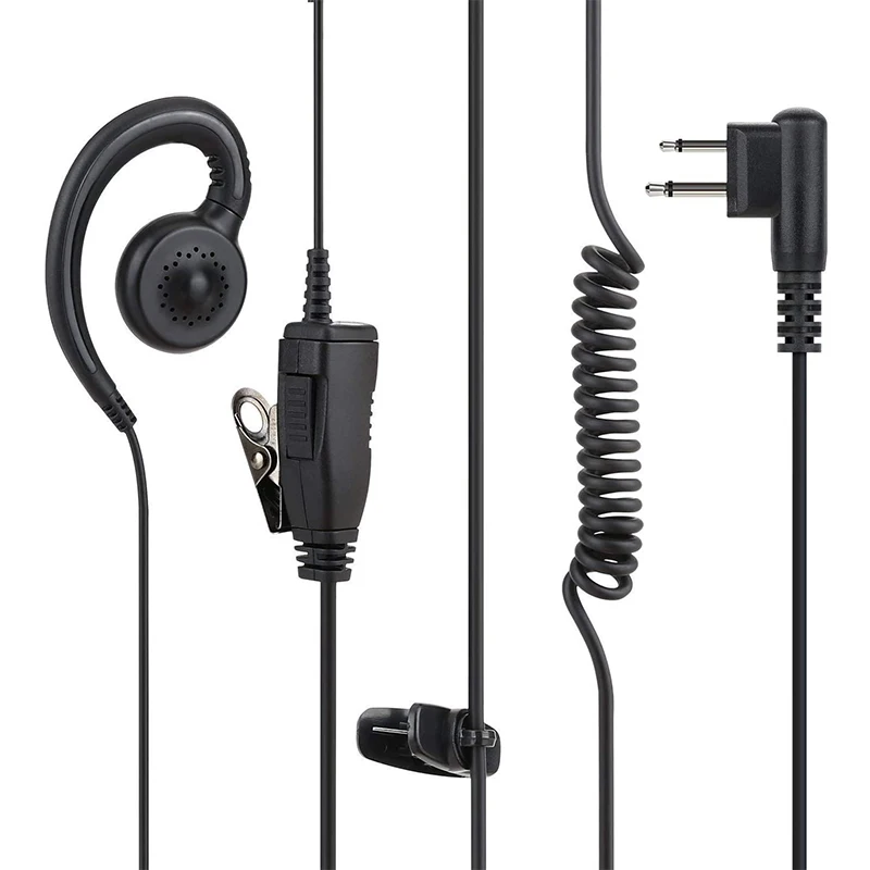 2 Pin Walkie Talkie Earpiece Headset with PTT Mic Compatible with Motorola CP200D CLS1110 CLS1410 CLS1450 CP450LS GP300 GP308