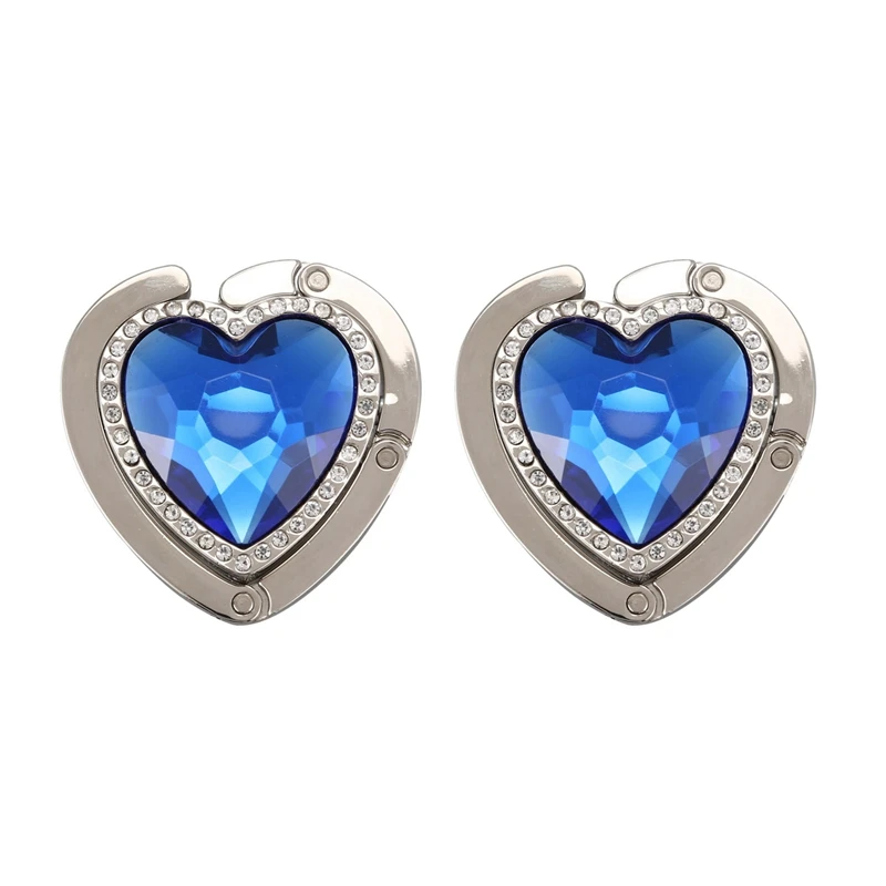 

2X Heart-Shape Foldable Purse Handbag Hanger Hook Holder