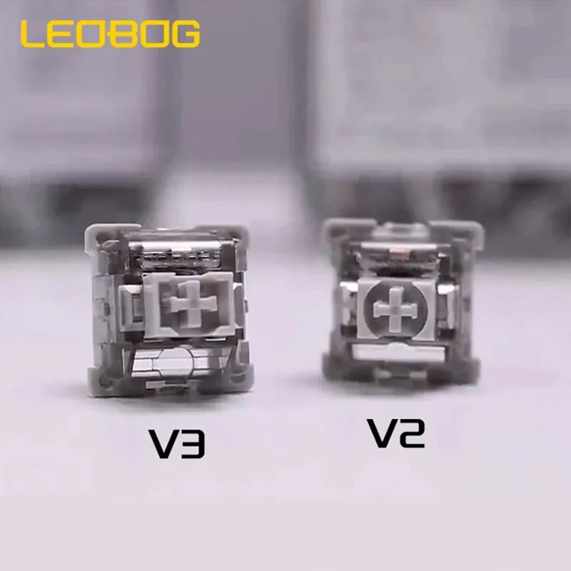 Фото Переключатель LEOBOG GreyWood V3, линейные серые переключатели для пользовательской механической клавиатуры, 3-контактная игровая клавиатура «сделай сам», MX RGB, переключатель с возможностью горячей замены №2