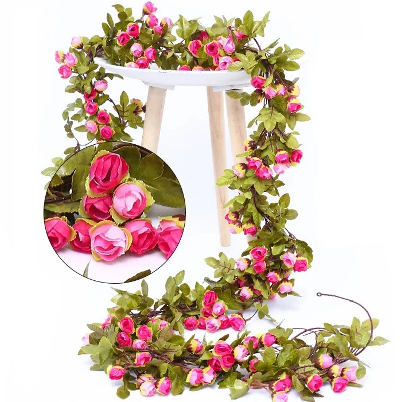 

5 Pack 250cm Fake Rose Vine Artificial Rose Garland Flower Silk Peony Vine Flower for Wedding Home Decoration Autumn Garden Arch
