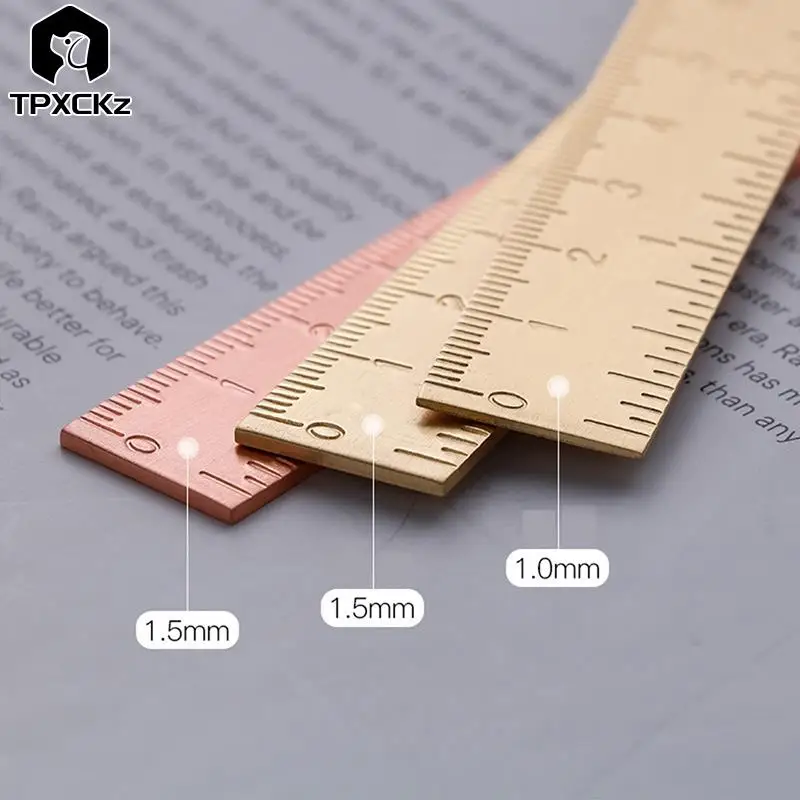 

15Cm Copper Straight Ruler Drawing Tools School Office Stationery Accessories Bookmark School Supplies Measuring Tools