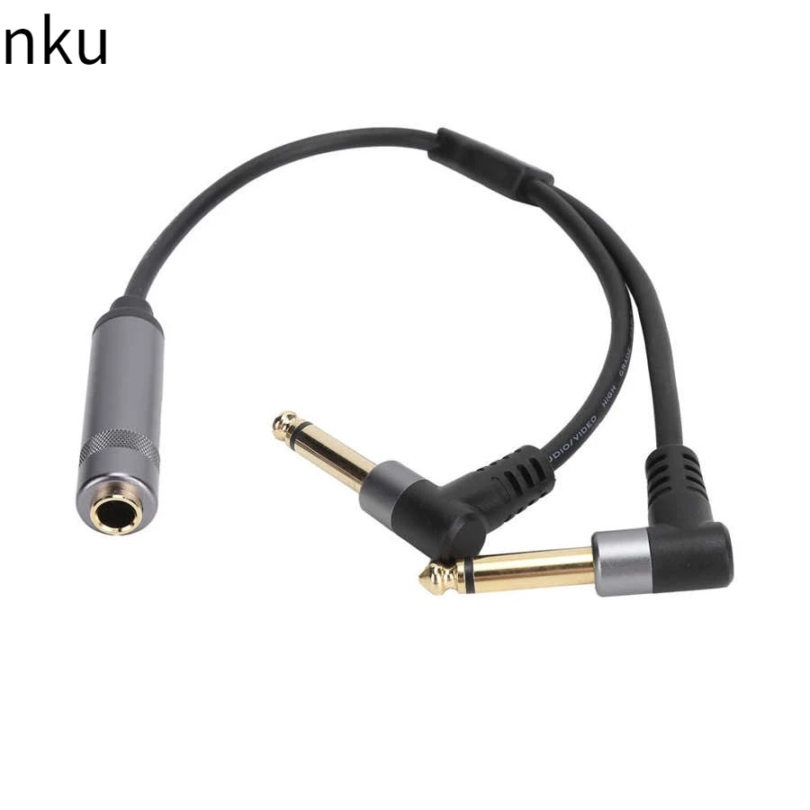

Nku 1/4'' TRS Stereo To Dual 1/4" TS Mono Insert Cable Stereo Breakout Cable 6.35mm Jack Male To Female Y Splitter Audio Cable