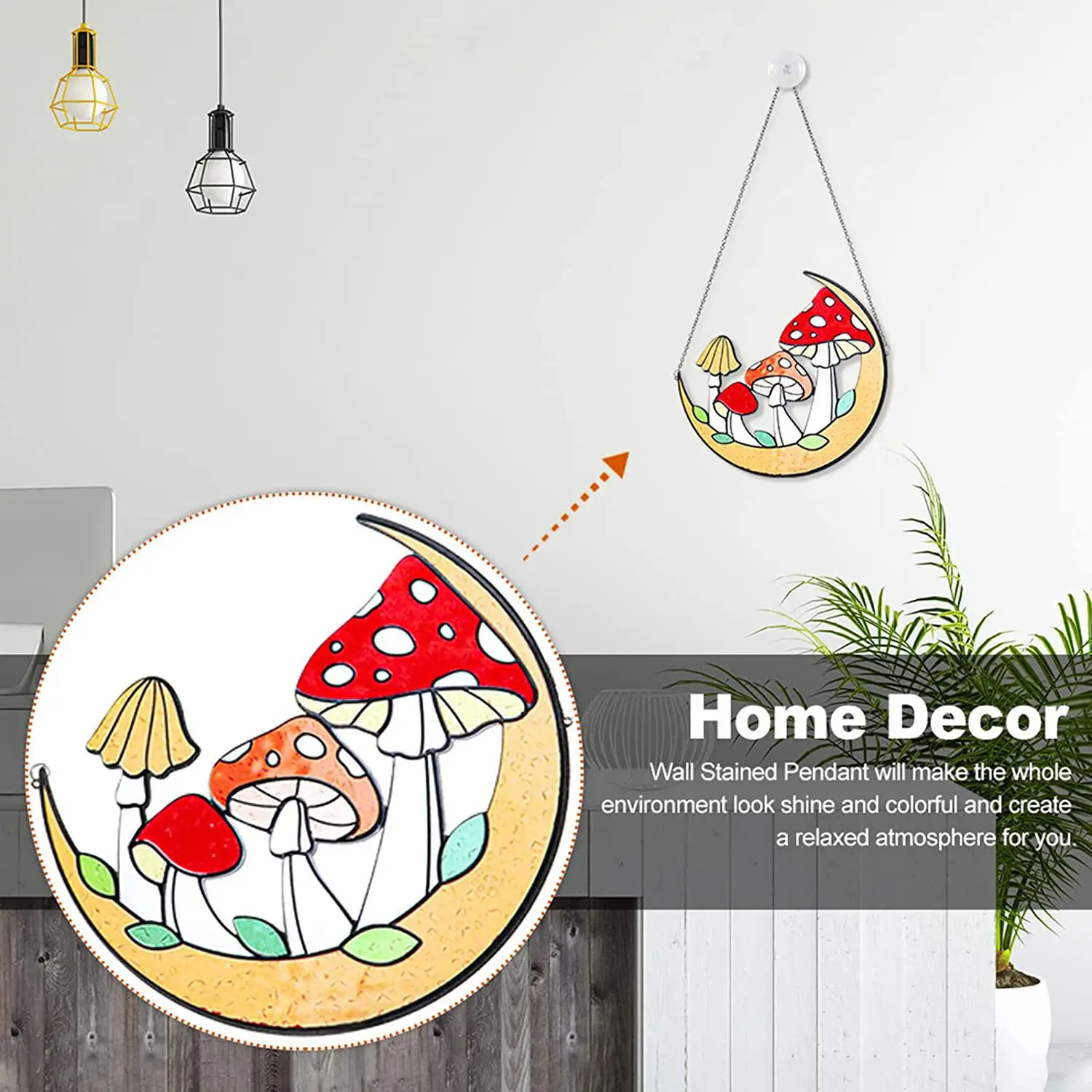 

Colored mushroom garden home decoration metal wall hanging Ornament balcony door decor holiday birthday gift Dropshipping