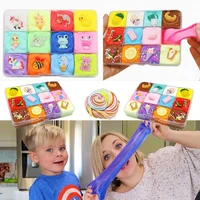 12 colors diy fluffy slime mud non toxic kids adult stress reliever educational toys cotton mud color blocking clay ramen clay
