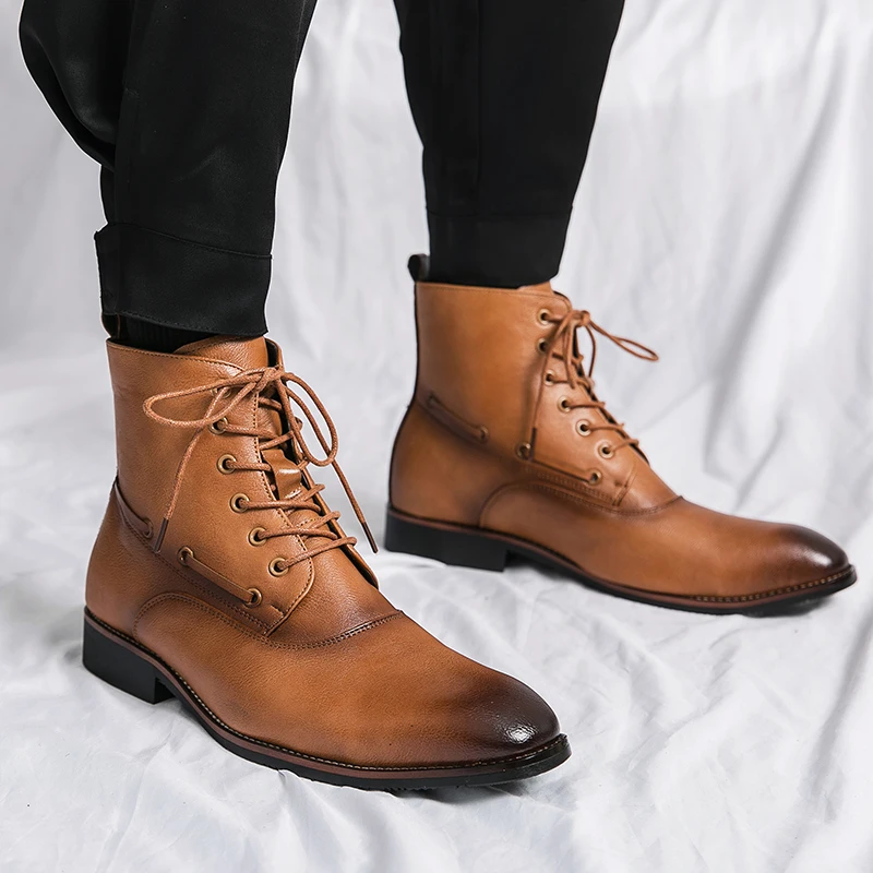 

Laces boots business boots men's winter boots short boots casual boots Medium Cut ankle boots vintage boots retro boots