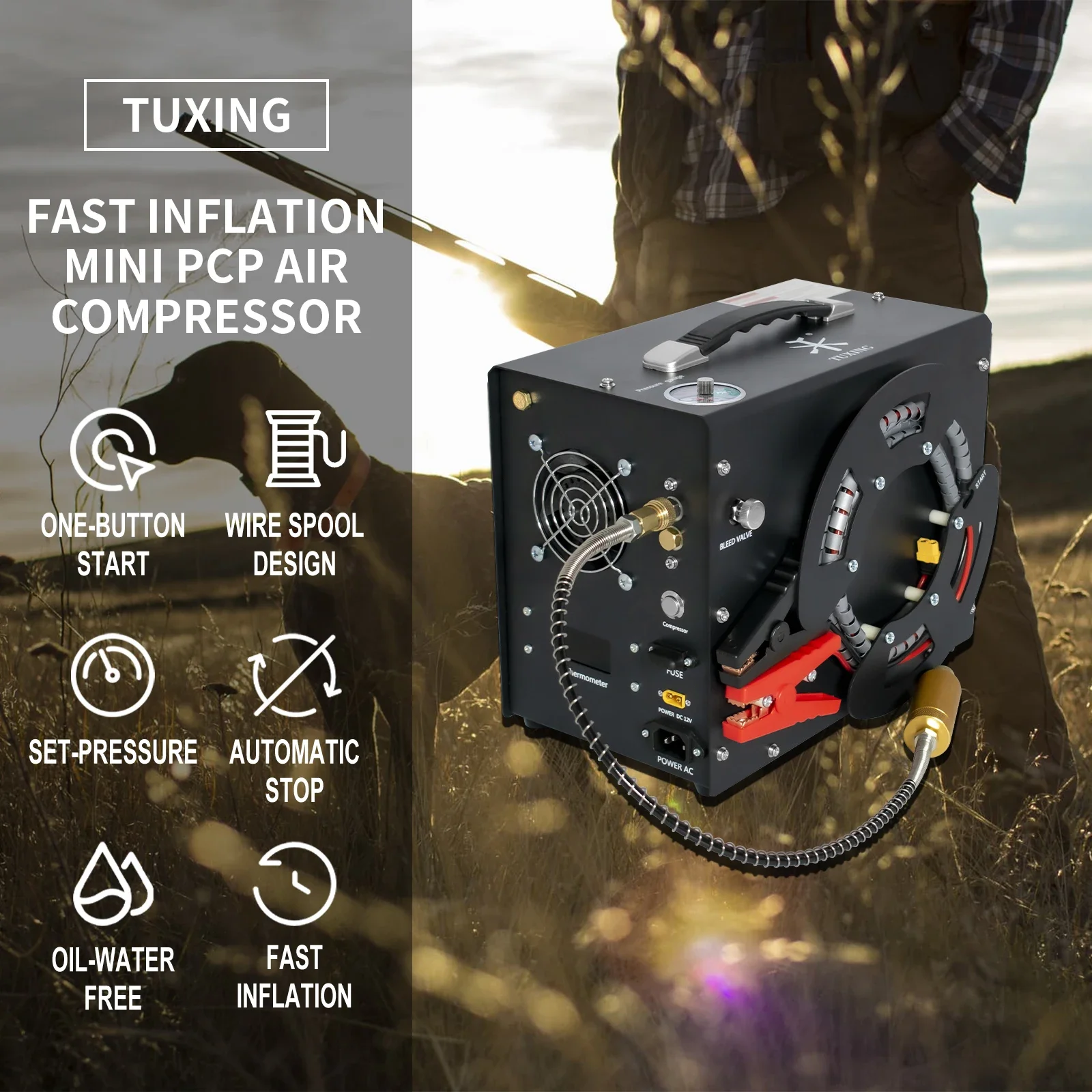 Воздушный компрессор TUXING TXES062 300Bar PCP Auto-stop