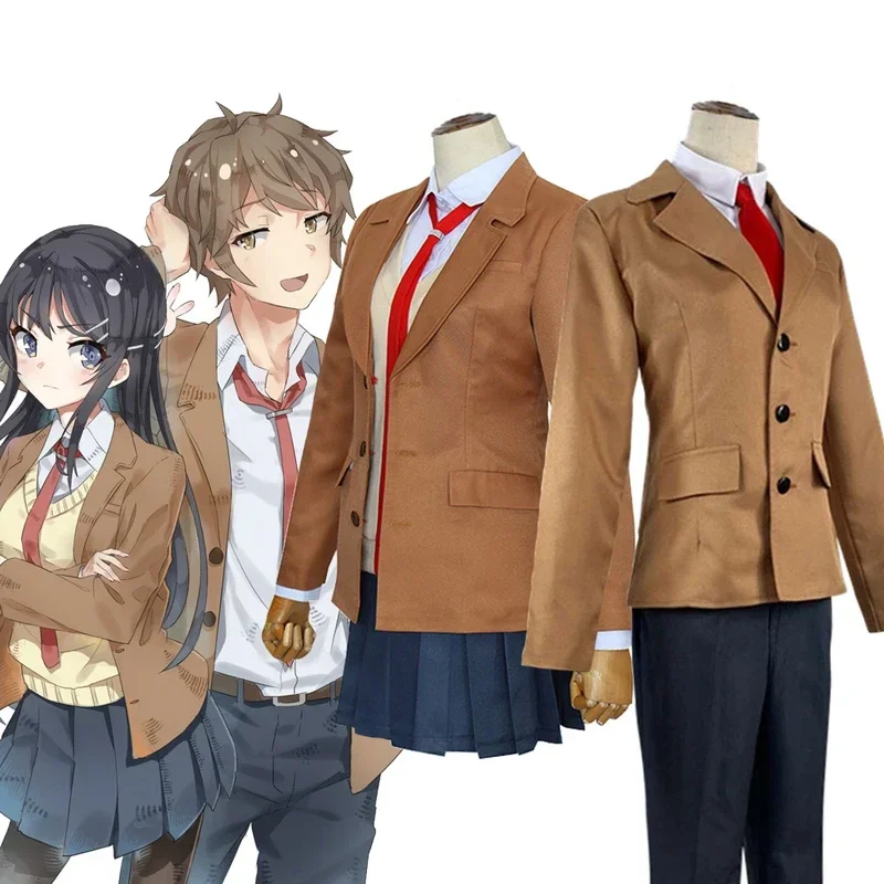 Аниме Seishun слепая серия Yarou Sakurajima Mai карнавальный костюм полный комплект школьная