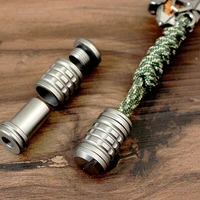 edc titanium umbrella rope bead knife pendant flashlight necklace head toy