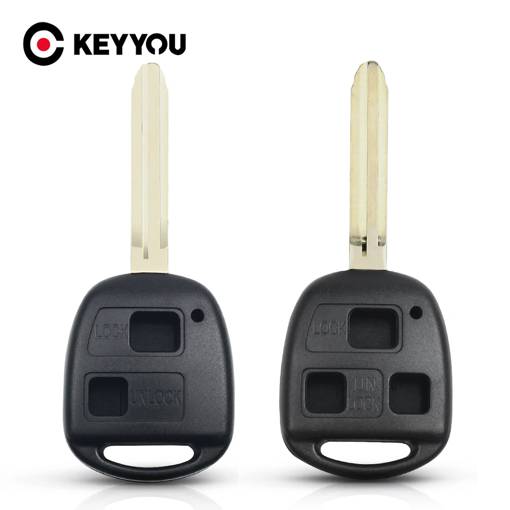 KEYYOU 50X 2/3 Btutons дистанционный ключ-брелок от машины для Toyota Yaris Prado Tarago Camry Corolla Toy43 Blade