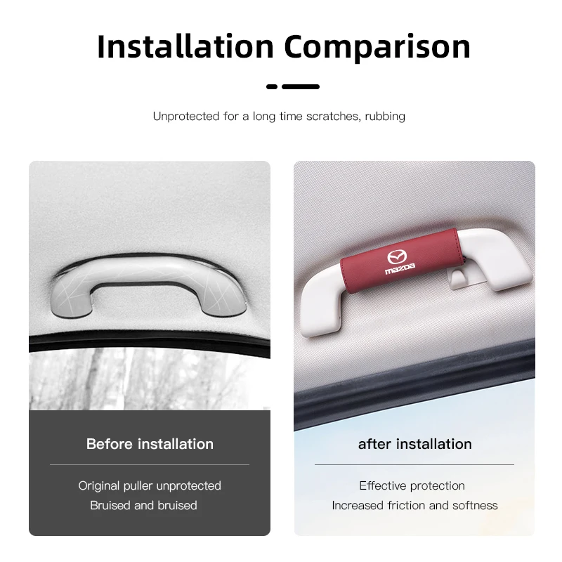 1 шт. защитный чехол для ручки крыши автомобиля кожаный протектор поручней Mazda 3 6