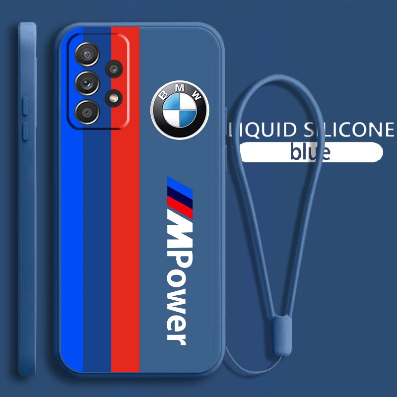 

Love Bmw Sports Luxury For Samsung Galaxy A73 A54 A34 A53 A33 A52 A32 A22 A71 A51 A21S A03S 4G 5G Liquid Rope Phone Case Fundas