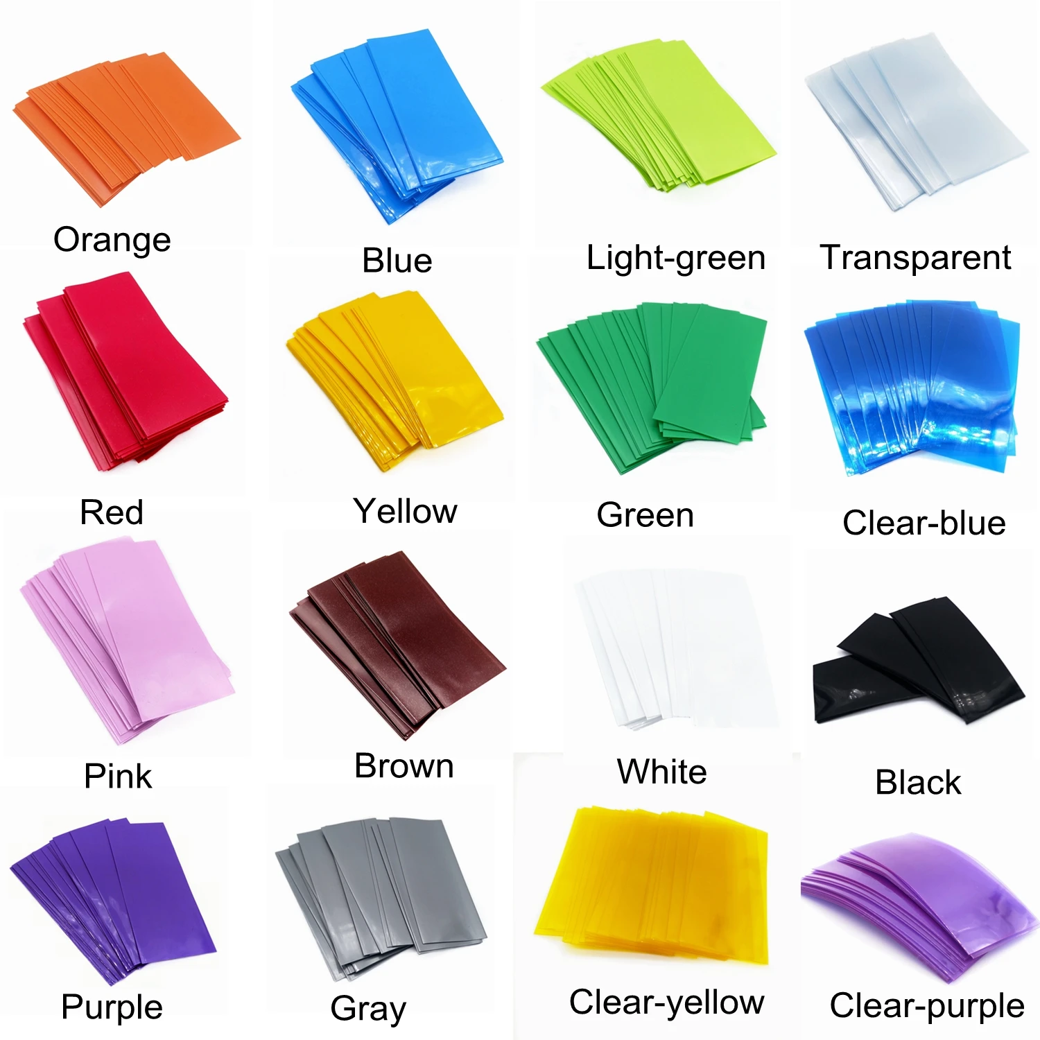 

300pcs18650 insolators pet Lipo Battery Wrap PVC Heat Shrink Tube Precut Width Insulated Film Protect Case Pack Sleeving