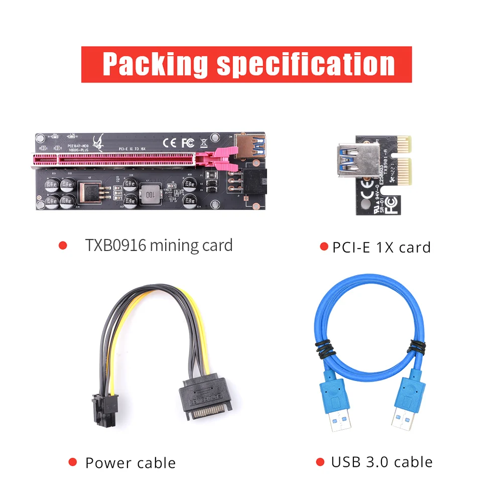 

KEB High Quality TXB0916 V009S-PLUS Capacitive Mining Card 8pin PCI Express Adapter Card