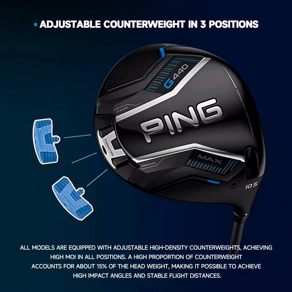 Мужская клюшка PING Golf Club G440 Driver деревянная S/R/SR No 1 9 ° /10.5 Головной убор на большие