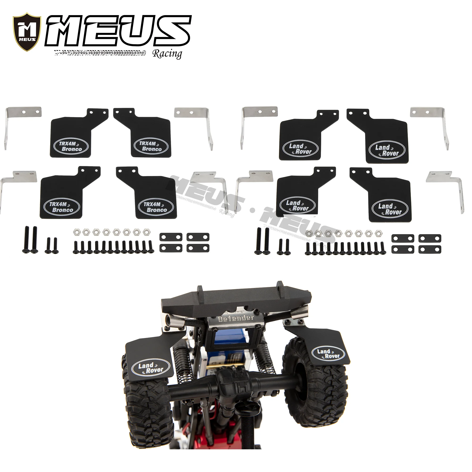 

Резиновые Брызговики Meus Racing, Брызговики с крепежным кронштейном из нержавеющей стали для радиоуправляемого автомобиля, модели 1/18 дюйма, 4 м