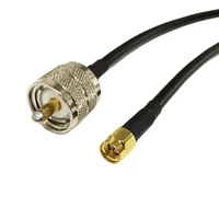 1pc new rf rg58 coaxial cable pigtail sma male plug to uhf male adapter 50cm100cm200cm