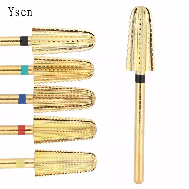 

New 5 IN 1 Tapered Carbide Nail Drill Bits Two-Way Carbide Bit Drill Accessories Milling Cutter for Manicure Left and Right Hand