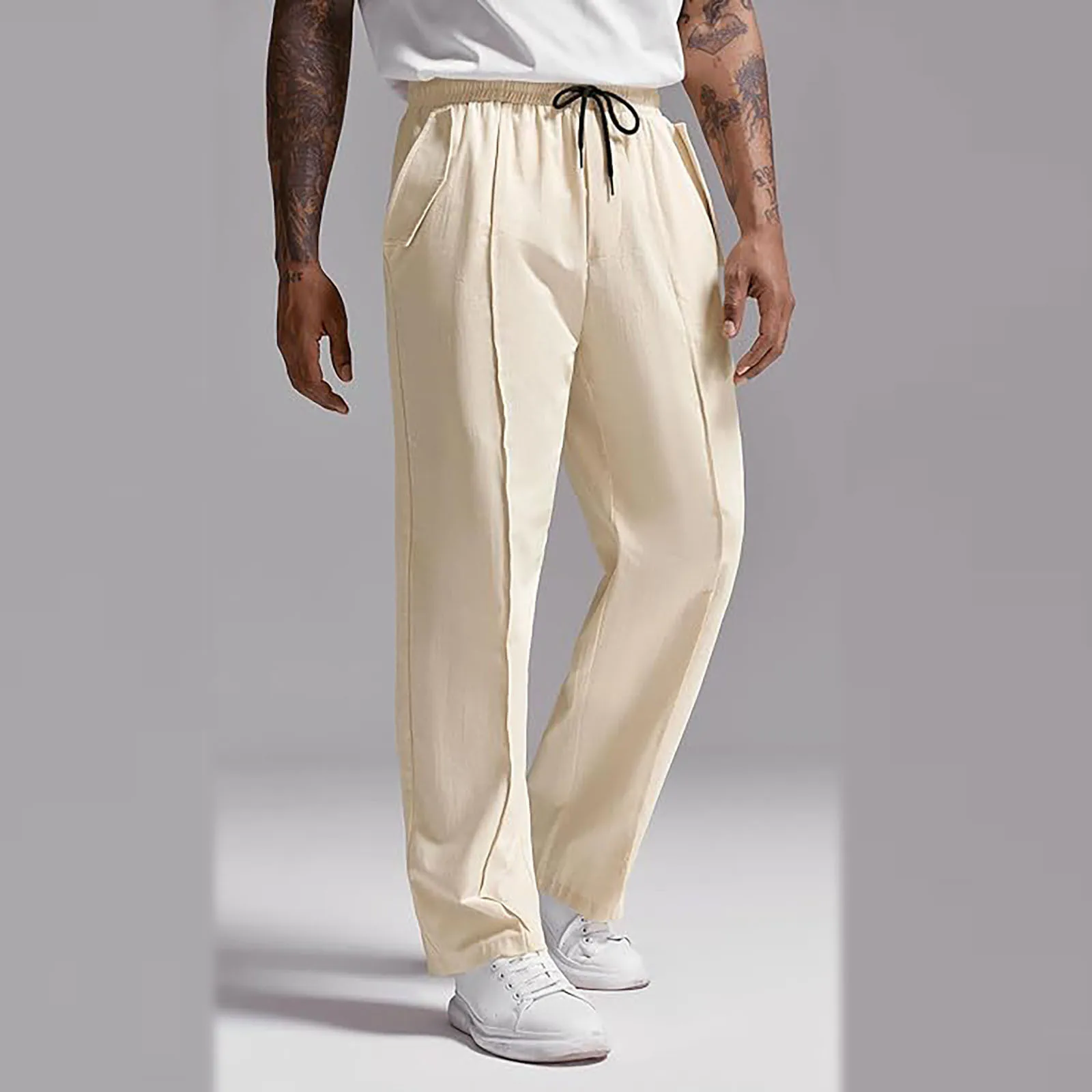 Мужские шелковые брюки тонкие быстросохнущие устойчивые к загрязнениям длинные