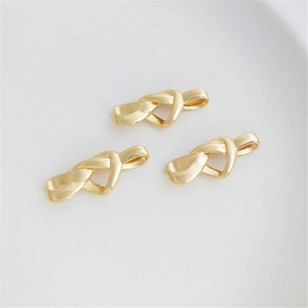

14K Gold Filled Plated Preserve color heart knot attachment heart bow accessory handmade diy necklace bracelet accessories