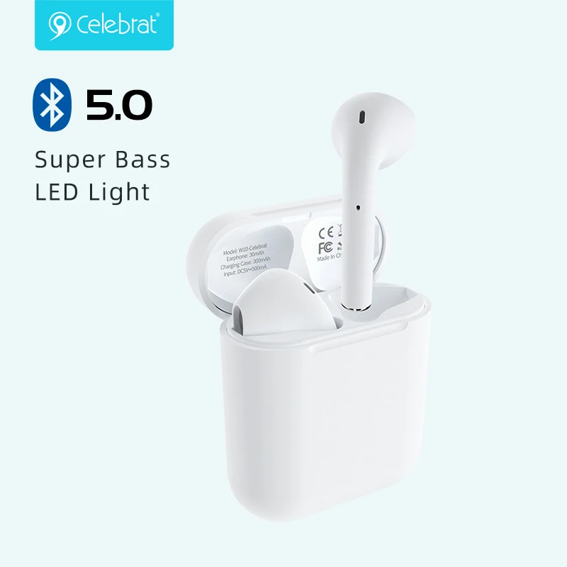 

Celebrat W10 New Wireless Bluetooth Headset Tws Earphone HIFI Stereo Effect Smart Touch Control Headphones With Microphones