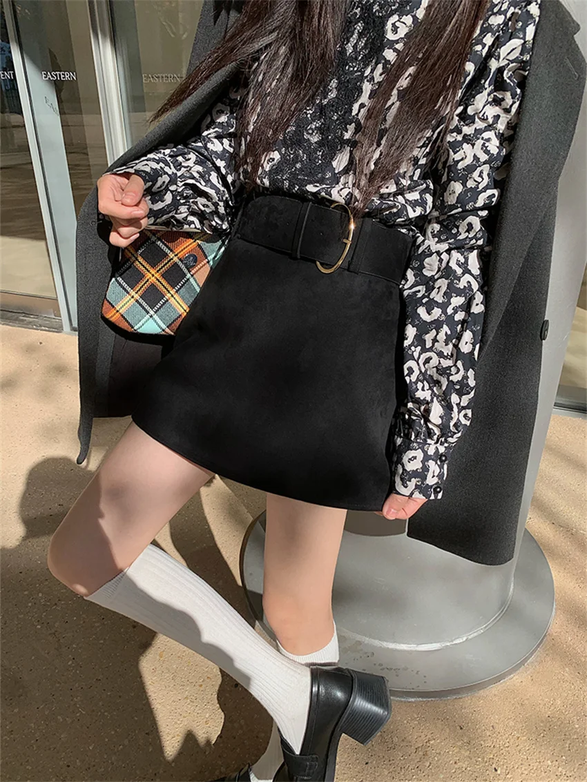 Мини-юбка Alien Kitty Женская однотонная с поясом модная облегающая офисная одежда