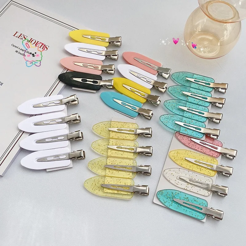 

4pcs No Bend Seamless Hair Clips Side Bangs Fix Fringe Barrette Makeup Washing Face Accessories Women Girls Styling Hair Pins