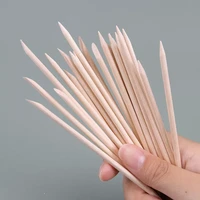 100pcs orange wood double end nail art stick cuticle pusher for cuticle removal manicure nail art tools