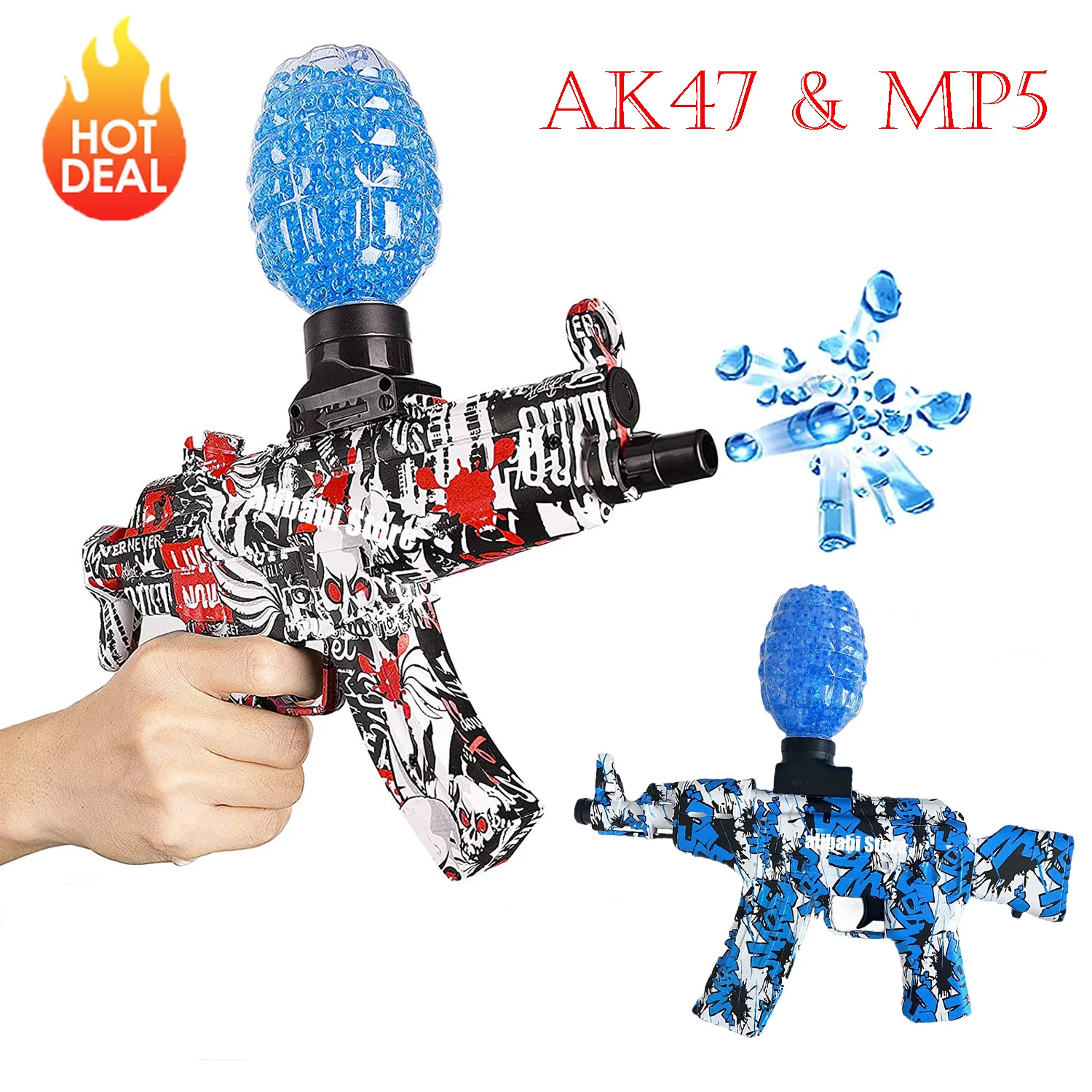 

AK47 & MP5 Orbeez Blaster Electric Water Guns Gel Ball Blasted Hydrogel Gun For Kids Splatrball Gun Automatic Burst Pistol Toys