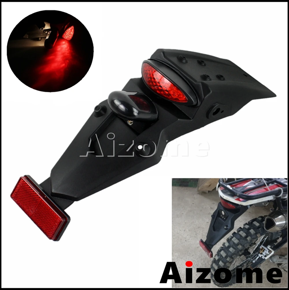 

Универсальный мотоциклетный задний брызговик со светодиодной лицензией, запатентованный задний фонарь, брызговик для Honda Yamaha Suzuki Dual Sport Enduro...